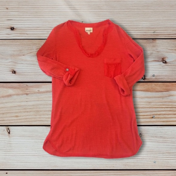 Anthropologie Porridge Ribbed Long Tab Sleeve Top Size Small - Picture 5 of 14